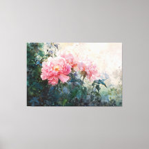 *~* TV2 Vintage Painting Art Watercolor Rosa Peony