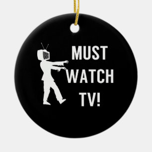 TV Addict Funny Zombie Julgransprydnad Keramik