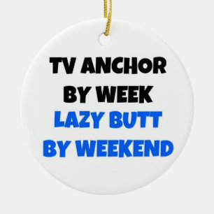 TV Anchor by Day Lazy Butt by Helg Julgransprydnad Keramik