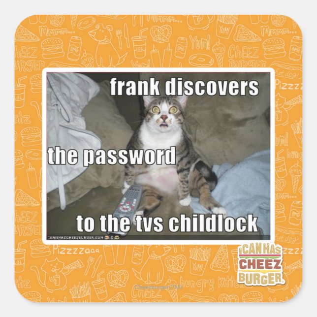 TV Childlock Fyrkantigt Klistermärke (Framsida)