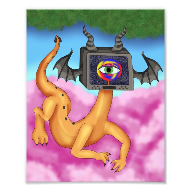 TV Dragon Pop Print Fototryck (Framsidan)