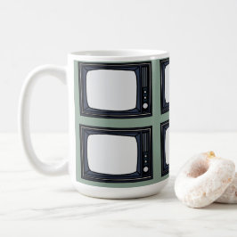 TV Gamla klassiska Retro TV Mönster Kaffemugg