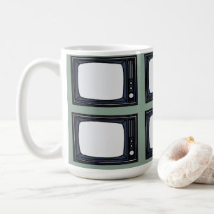 TV Gamla klassiska Retro TV Mönster Kaffemugg