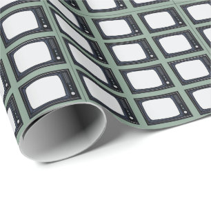 TV Gamla klassiska Retro TV Mönster Presentpapper