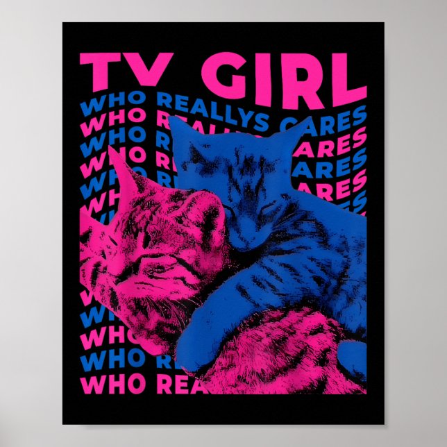 Tv Girl Album Frenchs Exit WHO Cares Cat Tv Poster (Framsidan)