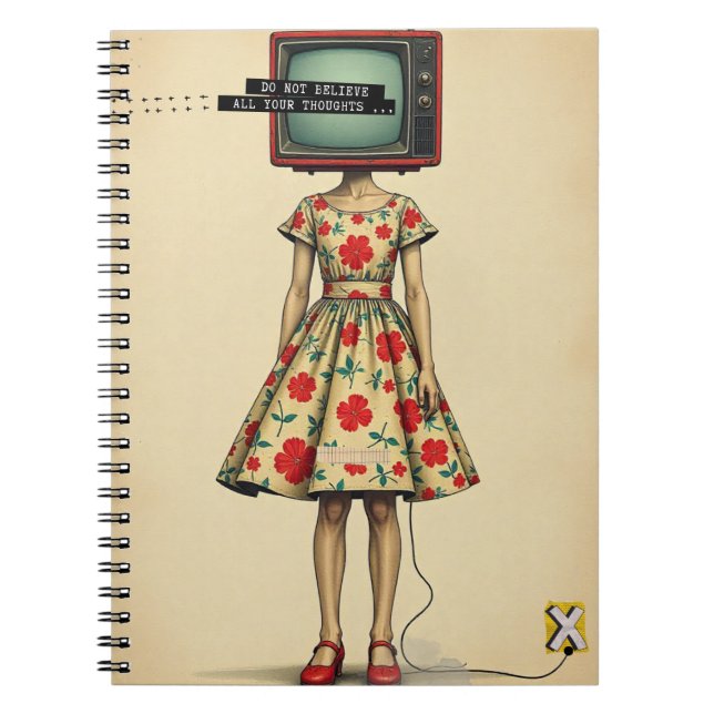 TV Lady Portrait Notebook Anteckningsbok (Framsidan)