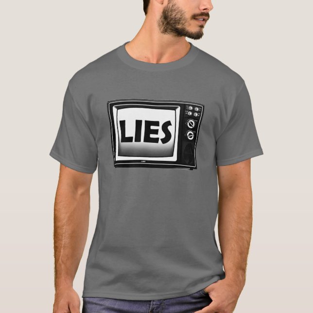 TV Liggra - falska nyheter, media ljuger T Shirt (Framsida)