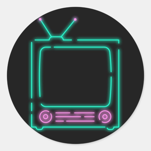 TV Neon Runt Klistermärke (Framsida)