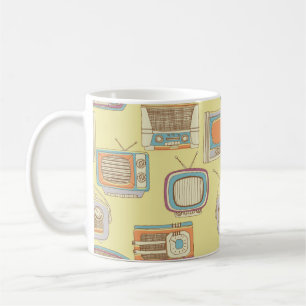 TV och radio. sömlös mönster Kaffemugg