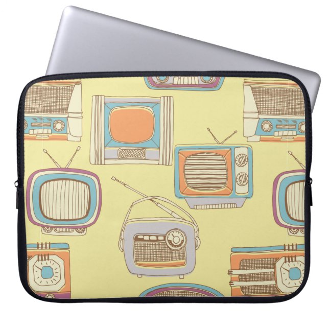 TV och radio. sömlös mönster Laptop Fodral (Framsidan)