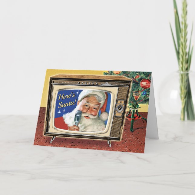 TV Santa Retro-julkort Helgkort (Framsida)