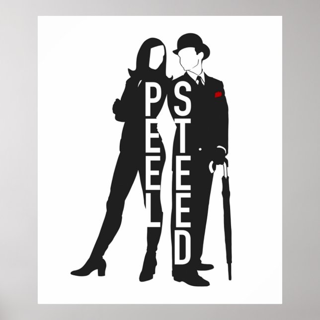 TV-serien Avengers svart Poster (Framsidan)