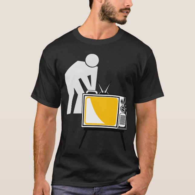 TV show the person holding the television tshirt g T Shirt (Framsida)