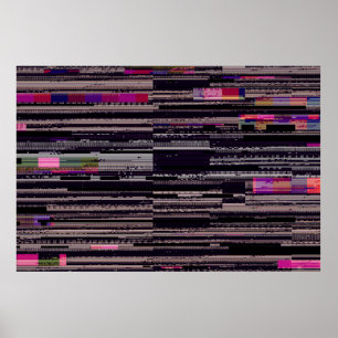 Tv skärm med brutna pixlar. Abstrakt fu Poster