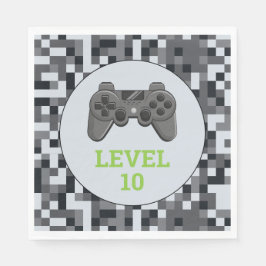 TV-spel Level Up-födelsedagsfest Controller Pappersservett