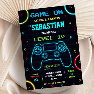 TV-spel Spelparty Gamer Pojke Födelsedag Inbjudningar