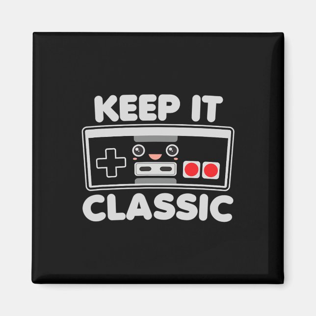 TV-spelkontroll Håll den klick Humor 80-tal Retro Magnet (Framsidan)