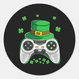 TV-spelkontroll Irländska spelargossar St Patricks Runt Klistermärke
