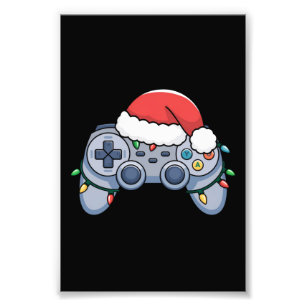 TV-spelkontroll jul Santa hatt spelare Fototryck