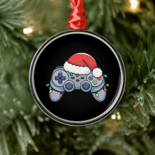 TV-spelkontroll jul Santa hatt spelare Julgransprydnad Metall
