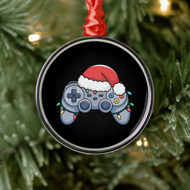 TV-spelkontroll jul Santa hatt spelare Julgransprydnad Metall (Träd)