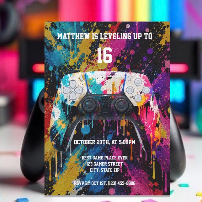 TV-spelskontroll Inbjudningar (Video Game Controller Invitation )