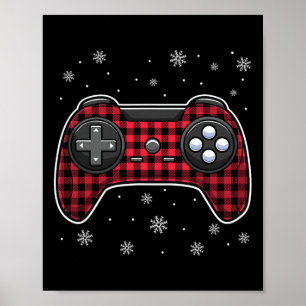 TV-spelskontroll Red Plaid Gamer Pojkar Barn Poster