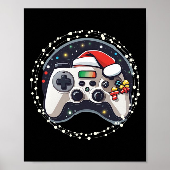 TV-spelskontroll Santahatt Jul Spelande X Poster (Framsidan)