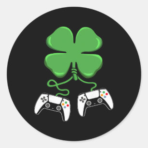 TV-spelskontroll Spelande Irländska Pojkar St Patr Runt Klistermärke