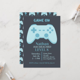 TV-Spelsparty Level Up Gaming 8-års pojkfödelsedag Inbjudningar