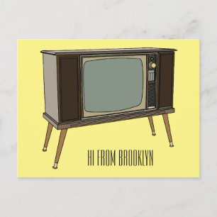 TV-tecknad illustration Vykort