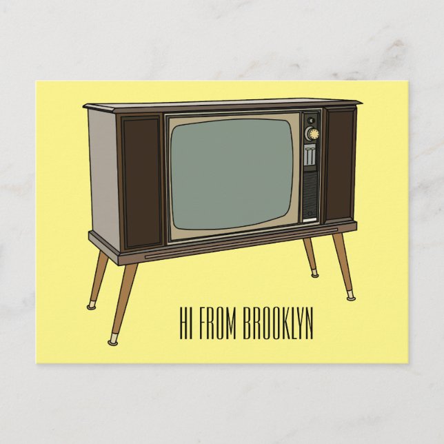 TV-tecknad illustration Vykort (Framsida)