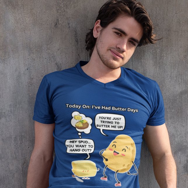 Tv-Tecknad: Spuds and Butter Me Up Humor Potato T Shirt (Skapare uppladdad)