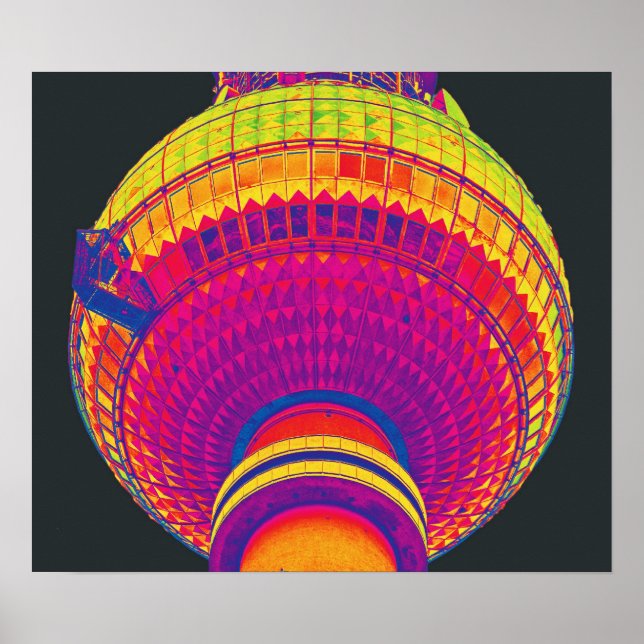 Tv Torn (Fernsehturm), Berlin, Rainbow Färg (tv) Poster (Framsidan)