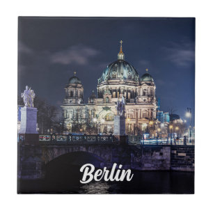 TV-torn och Berlins domkyrka i Berlin, Tyskland Kakelplatta