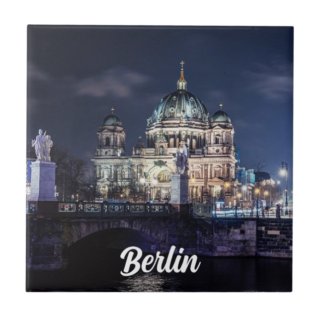 TV-torn och Berlins domkyrka i Berlin, Tyskland Kakelplatta (Framsidan)