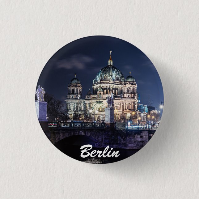 TV torn och Berlins katedral i Berlin, Tyskland Knapp (Framsida)