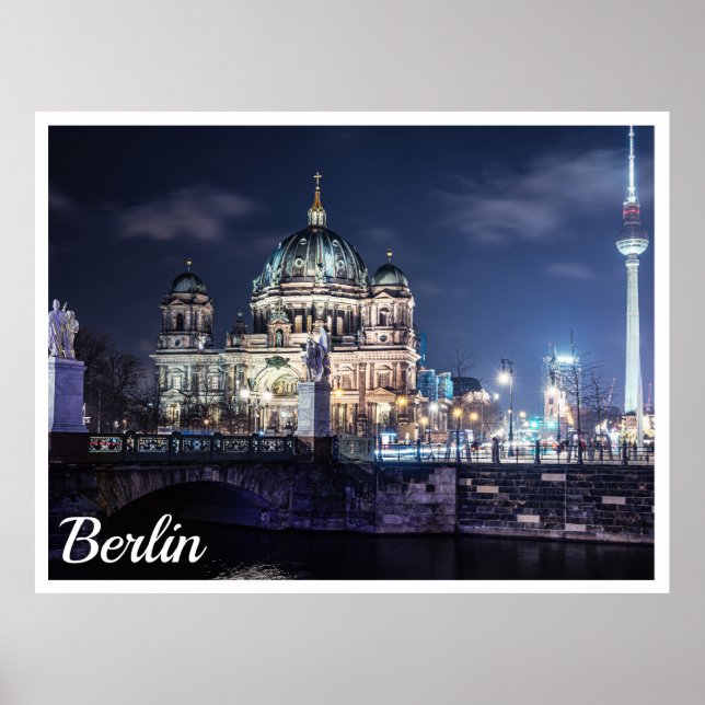 TV torn och Berlins katedral i Berlin, Tyskland Poster (Framsidan)