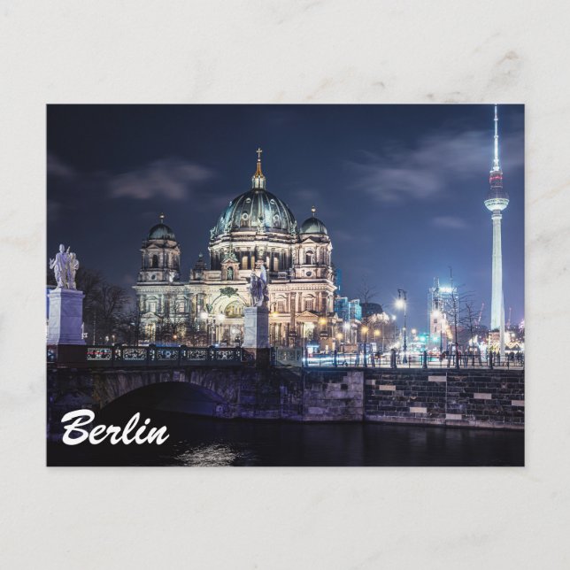 TV torn och Berlins katedral i Berlin, Tyskland Vykort (Framsida)