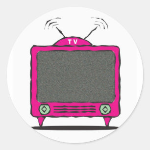 TV-/TV-ikon Runt Klistermärke