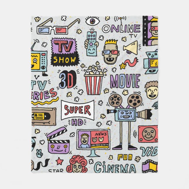 TV-vintagar, serier och filmer - udle Doodle Fleecefilt (Framsidan)