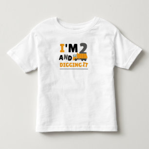 Två 2 år, andra födelsedag, byggnadspojke 2 år gam t shirt