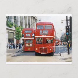 Två #73 Buss på Oxford Street, London, 1998 Vykort