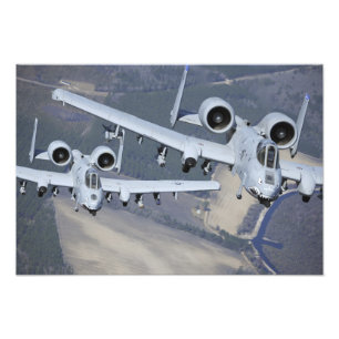 Två A-10C Thunderbolt II-flygplan flyger i format Fototryck