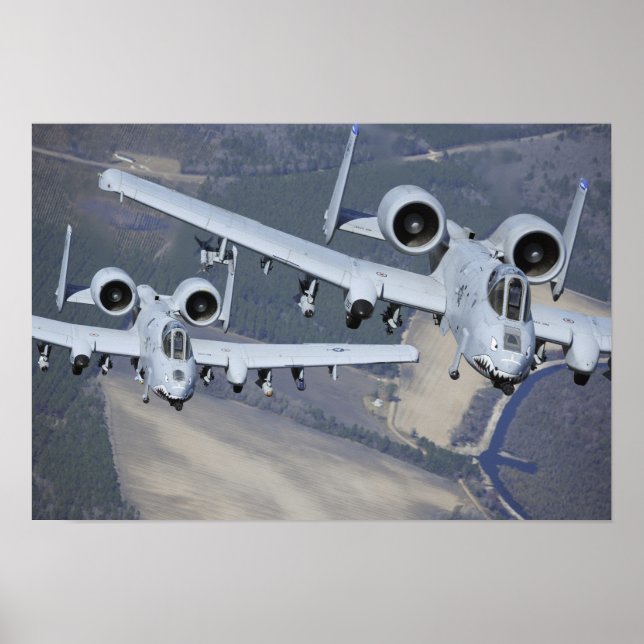 Två A-10C Thunderbolt II-flygplan flyger i format Poster (Framsidan)