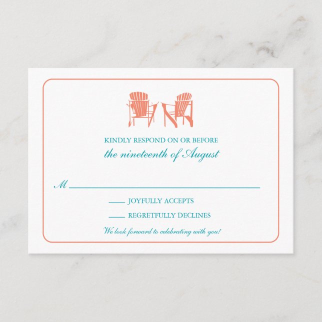 Två Adirondackstolar RSVP OSA Kort (Framsida)