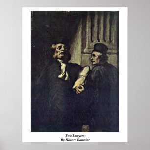 Två advokater, av Honore Daumier Poster