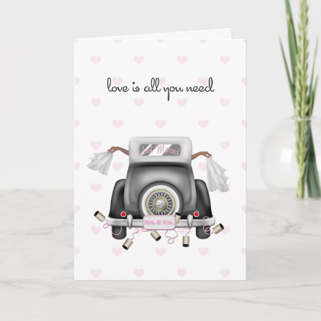 Två afrikanska amerikanska Brider, Lesbisk Bröllop Kort (Framsida)