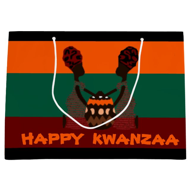 Två afrikanska kvinnor och Basket Lycklig Kwanzaa  (Framsidan)
