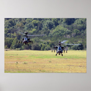 Två AH-64D Apache-helikoptrar Poster